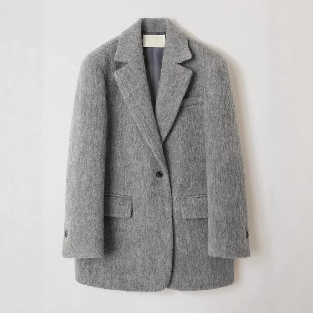 Damer elegant og koselig ullblazer med moderne snitt Skjora
