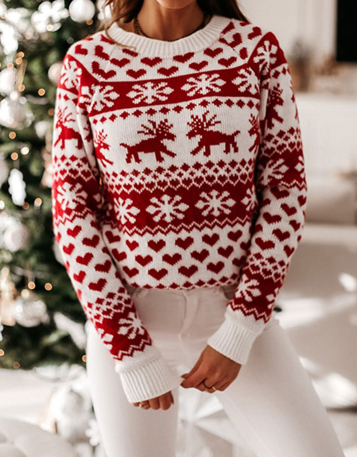 Kvinnens koselige julesweater med tradisjonelt mønster Skjora