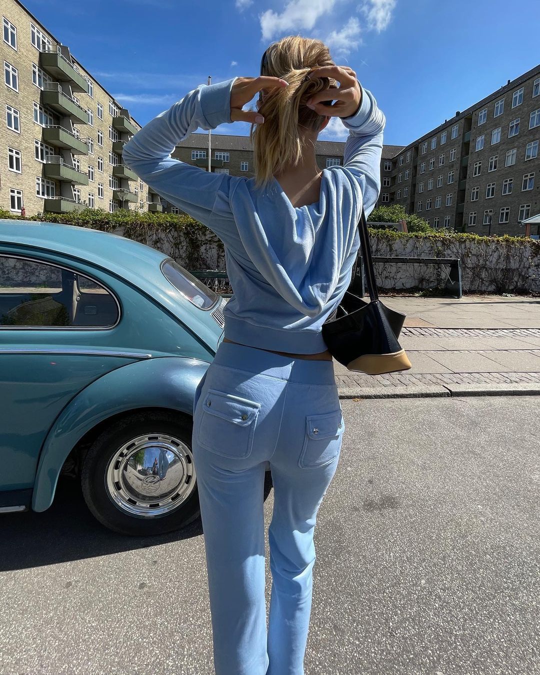 Dame sporty luksus joggedress med hette og elastisk linning Skjora