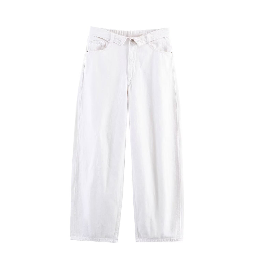Damer høy kvalitets Destroyed jeans i avslappet baggy-stil med moderne detaljer Skjora