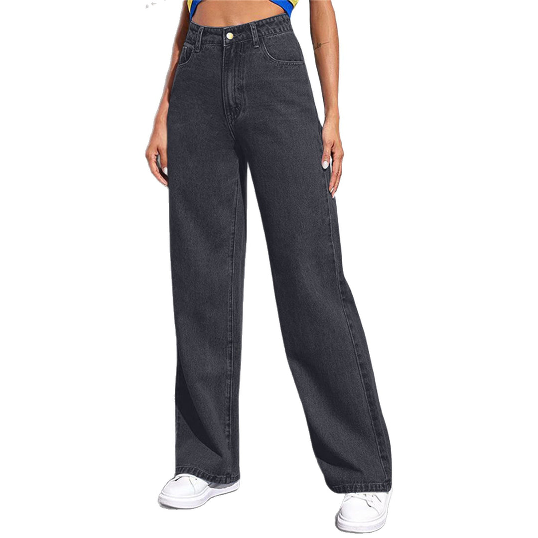 Dame Bredde Høy midje Jeans i en avslappet snitt med elegante detaljer Skjora