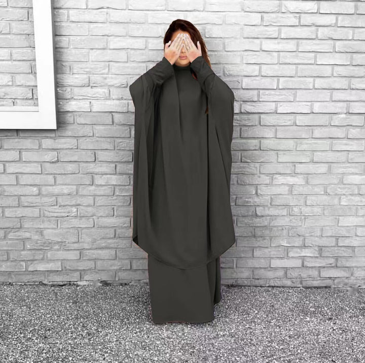 Dames Langermet Kaftan med Elegant Snitt og Bred Design Skjora
