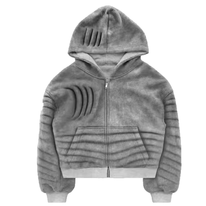 Dame hoodie jakke med trendy gradient og praktisk glidelås Skjora