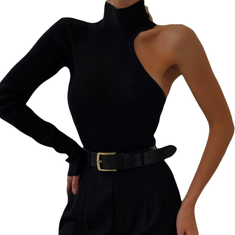 Damer Elegant Enarms Bodysuit med Ståkrage Skjora