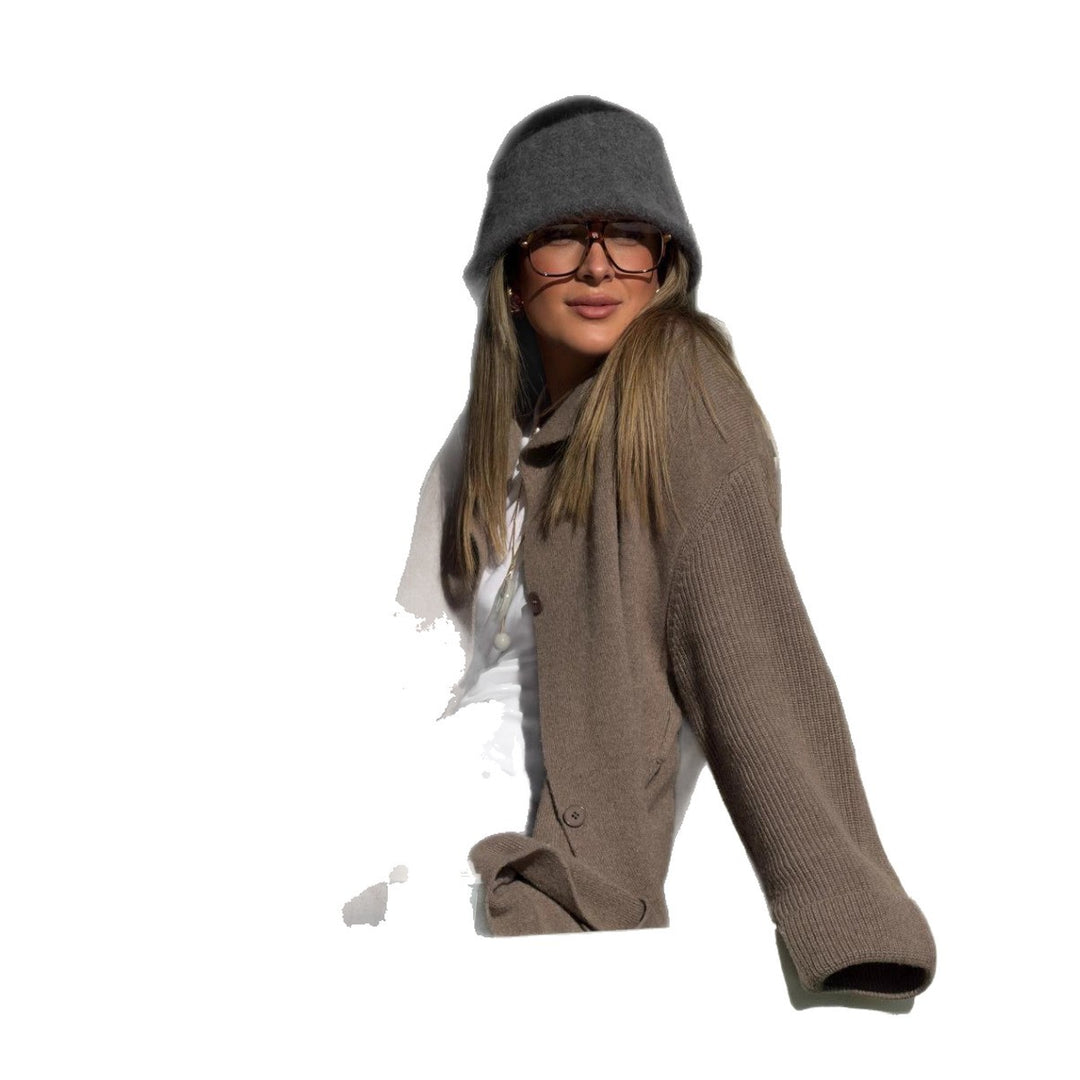 Damers oversized cardigan med fin strikkestruktur og uformell passform Skjora