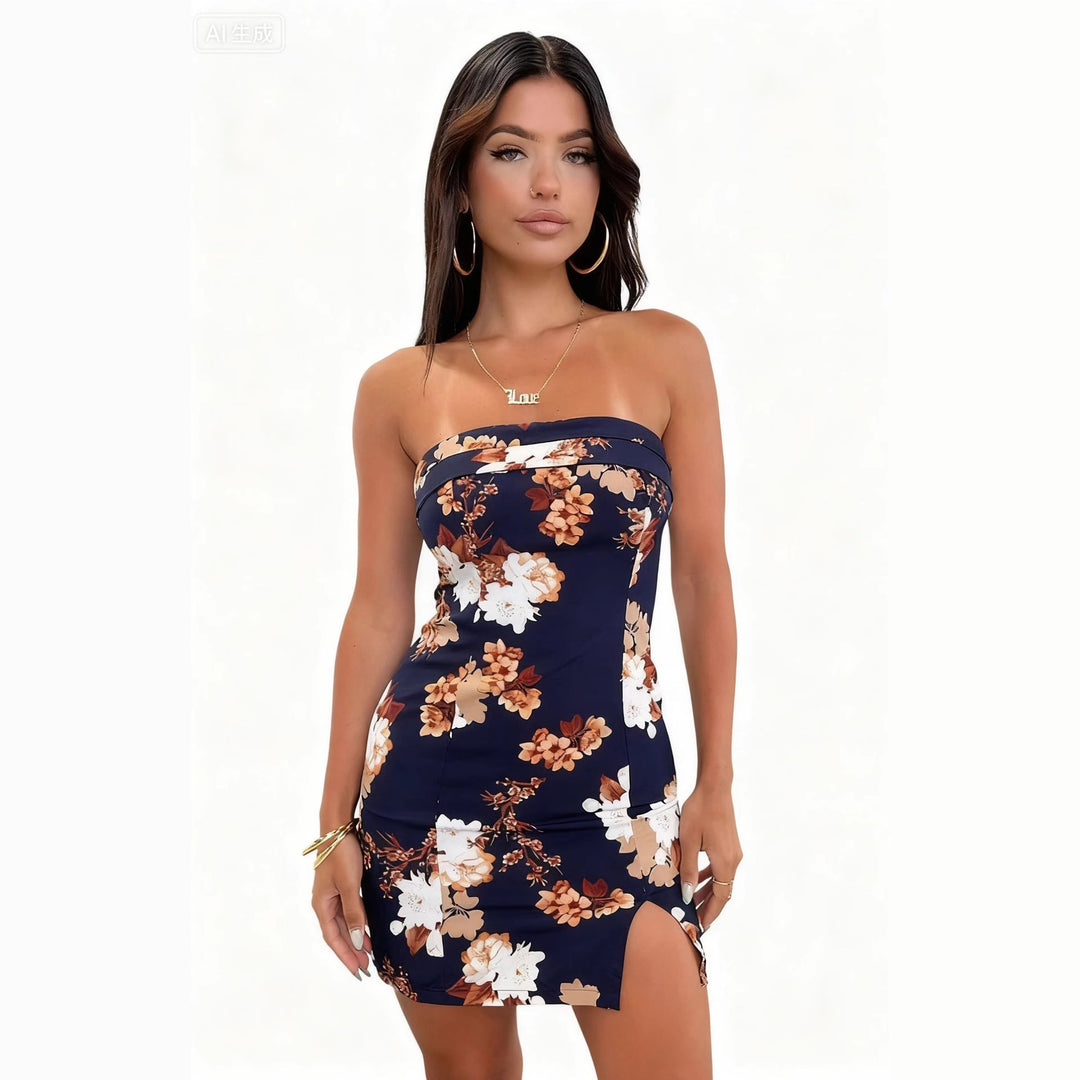 Damen Blumenmuster Minikleid Skjora