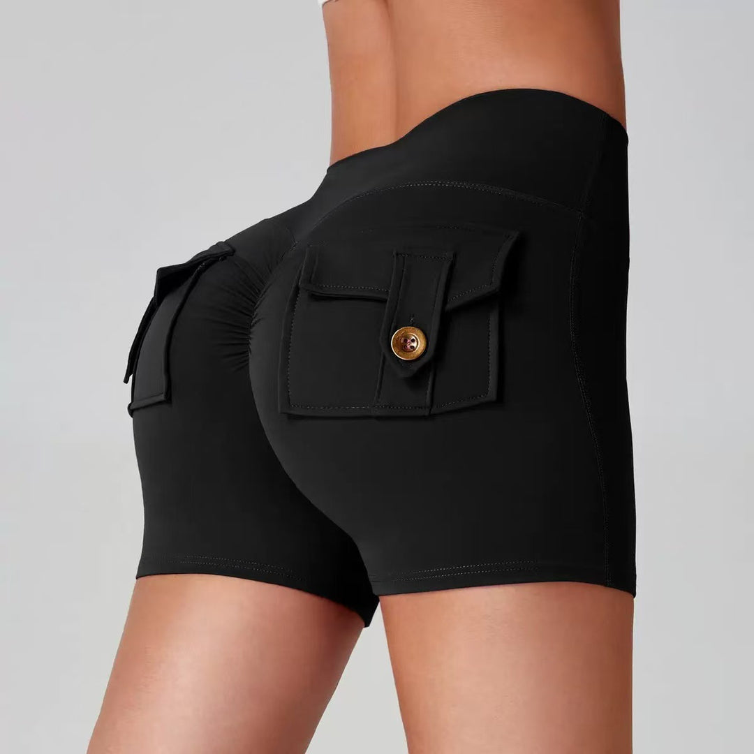 Dame sporty shorts med dekorative lommer og elastisk linning Skjora