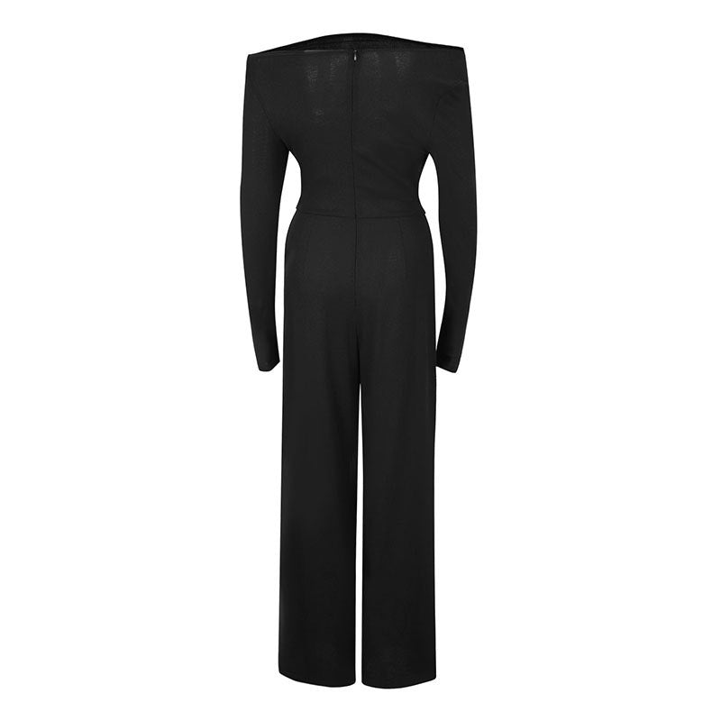 Damer Elegant Jumpsuit med Off-Shoulder Design og vide ben Skjora