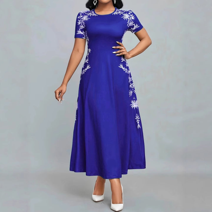 Dame Elegant Maxikjole med blomsterbroderi Skjora
