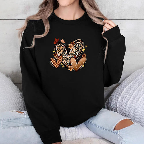 Kvinnelig sweatshirt med attraktive hjerte-motiver Skjora