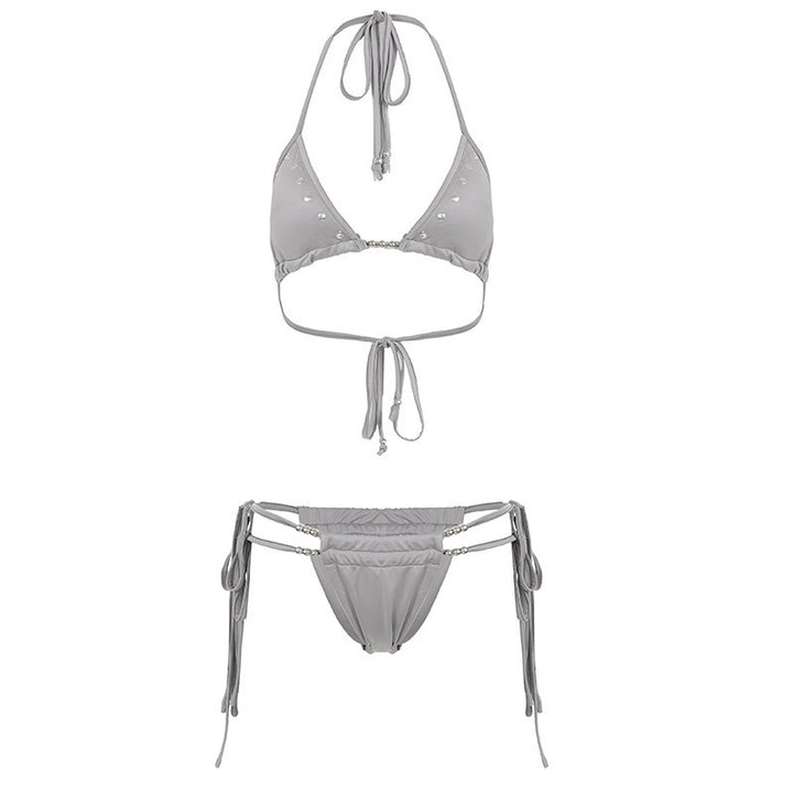Dame bikini sett med glitrende detaljer og justerbare stropper Skjora