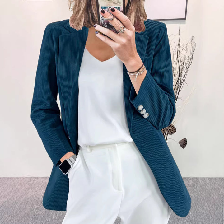 Damenes stilige stripete blazer med slim fit Skjora