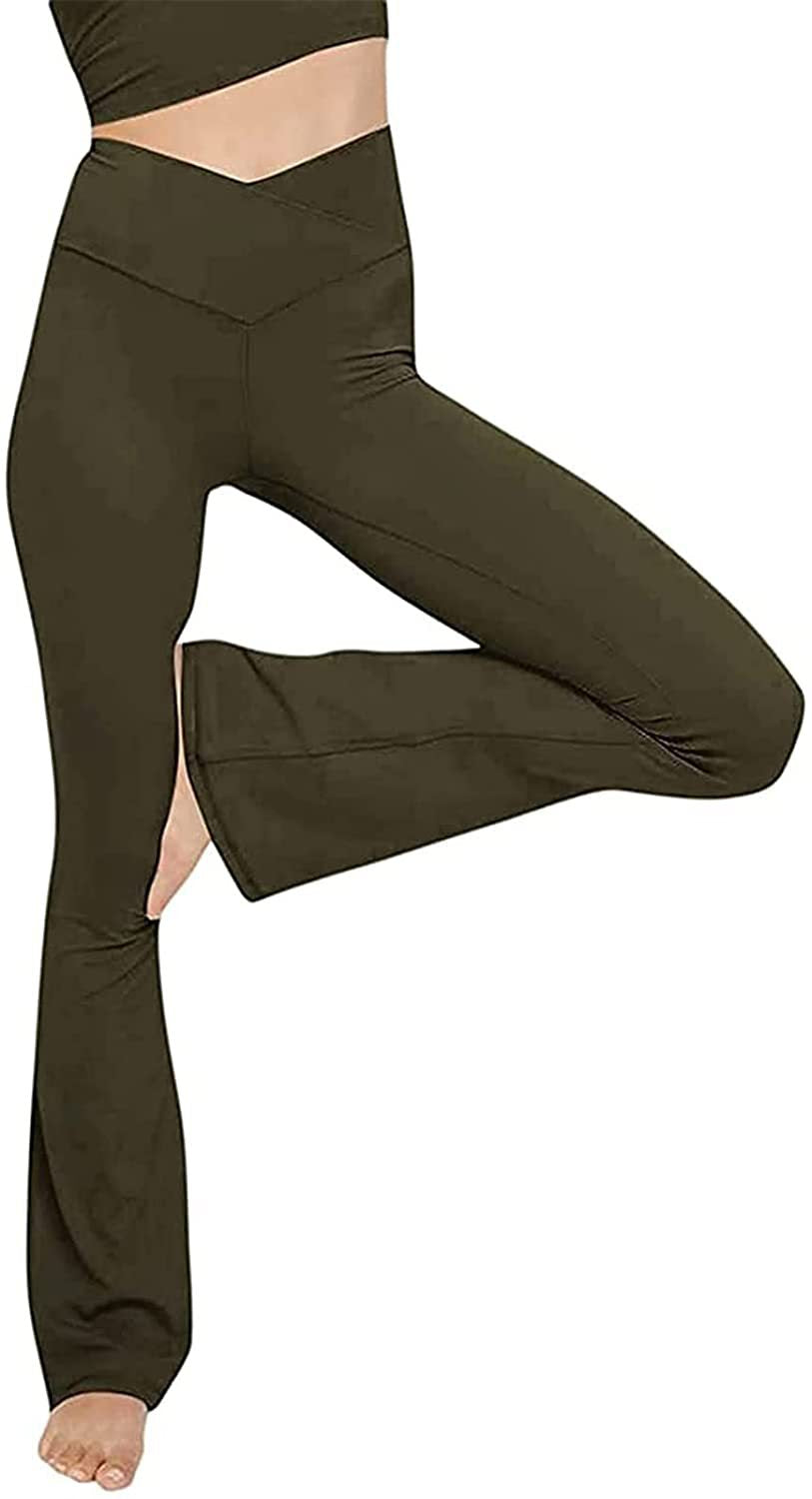 Dame Bootcut Yoga-bukse laget av elastisk materiale med høy midje Skjora