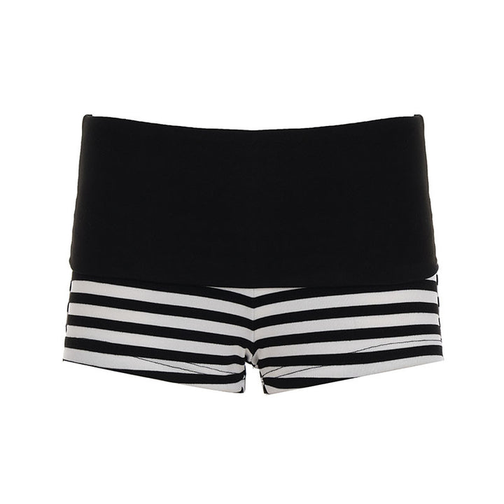 Dame Sporty Shorts med bred elastisk linning og moderne stripemønster Skjora