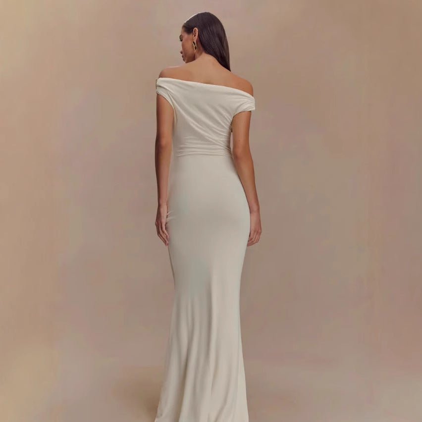 Damer Elegant Off-Shoulder-Maxi-Kjole i luksuriøs snitt Skjora