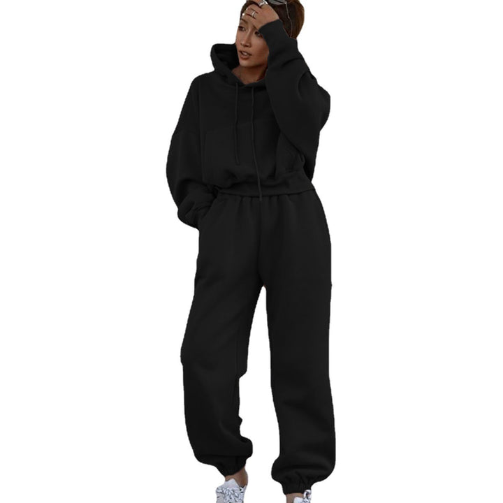 Damer koselig fleece jumpsuit med oversized hette og elastisk midje Skjora