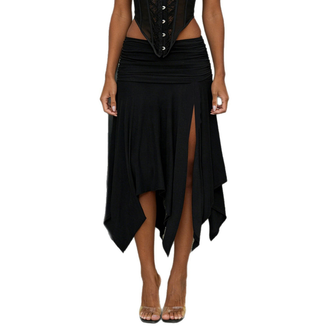 Women's Asymmetrical Ruched Wrap Skirt Skjora