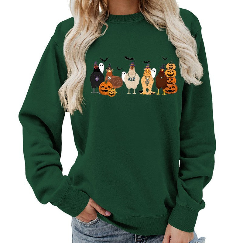 Dame sweatshirt med muntert Halloween-motiv Skjora