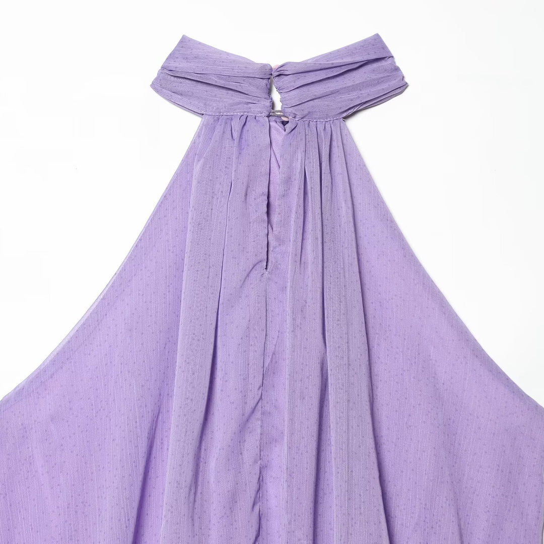 Damer halterneck-top med elegant drapering og høy kvalitetsstoffer Skjora