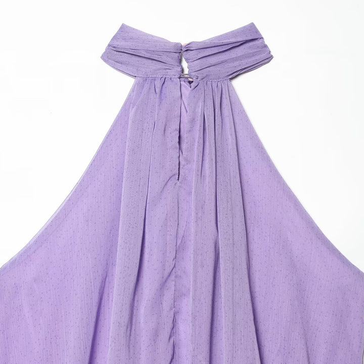 Damer halterneck-top med elegant drapering og høy kvalitetsstoffer Skjora