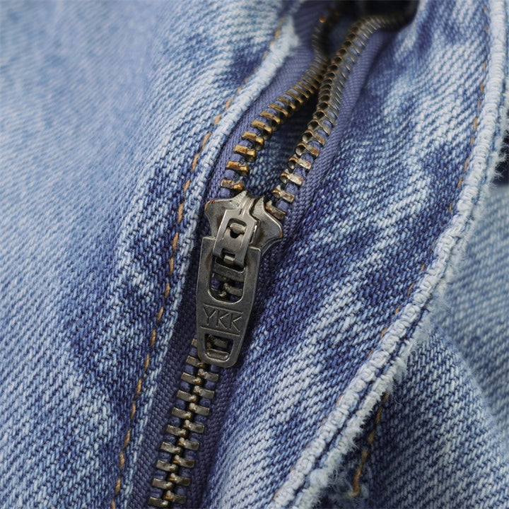 Dame Bredde Jeansbukser i avslappet snitt med sideåpninger Skjora