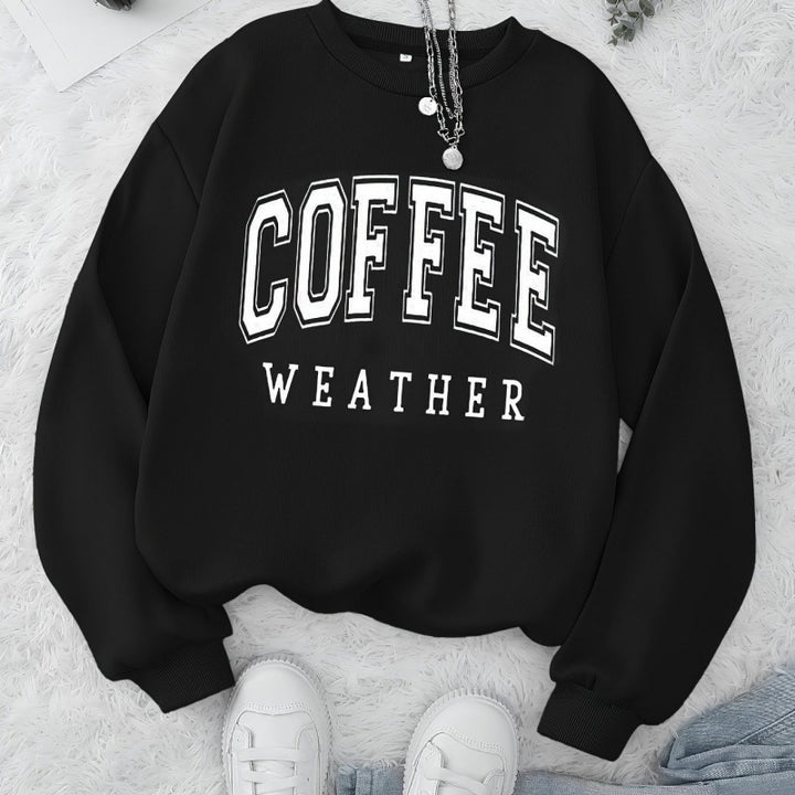 Dame sweatshirt med moderne Coffee Weather trykk Skjora
