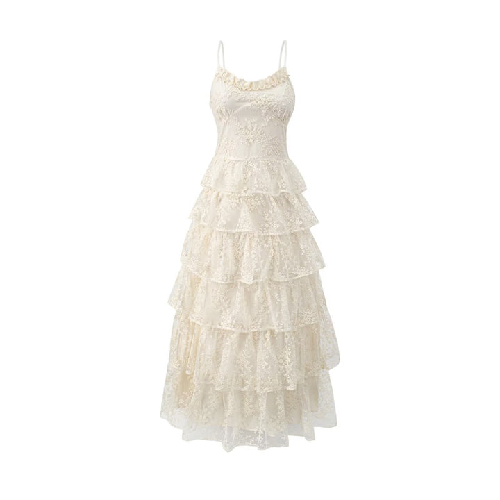 Dame romantisk spissmaksi kjole med voluminøse rynkeflater Skjora
