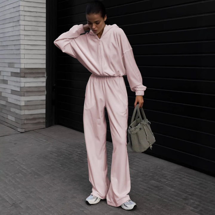 Dame elegant jumpsuit med hette og praktiske lommer Skjora