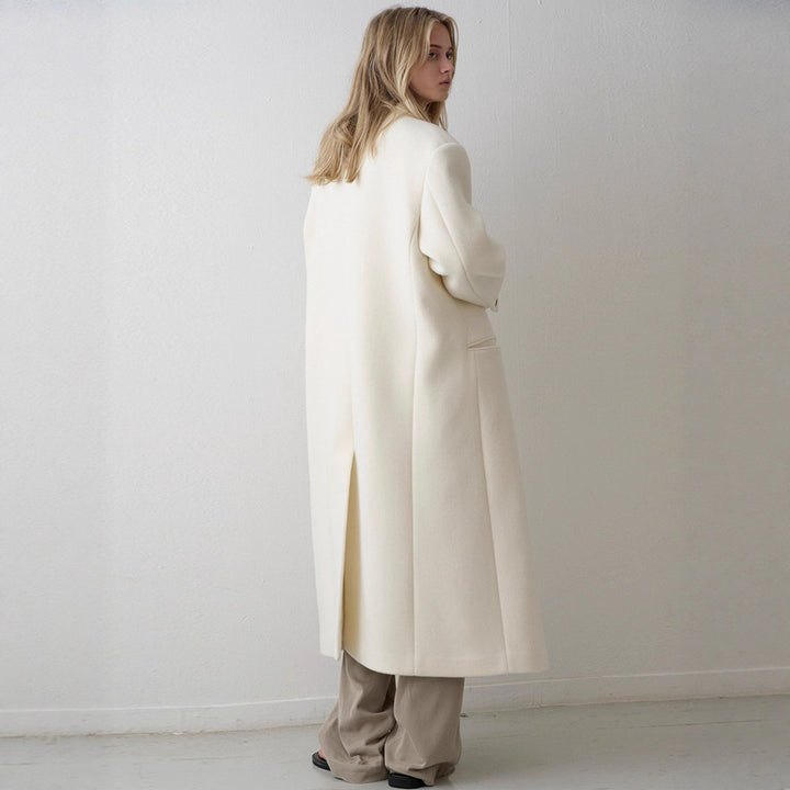 Damer Lenger Oversized-Kåpe med dobbel knappestolpe Skjora