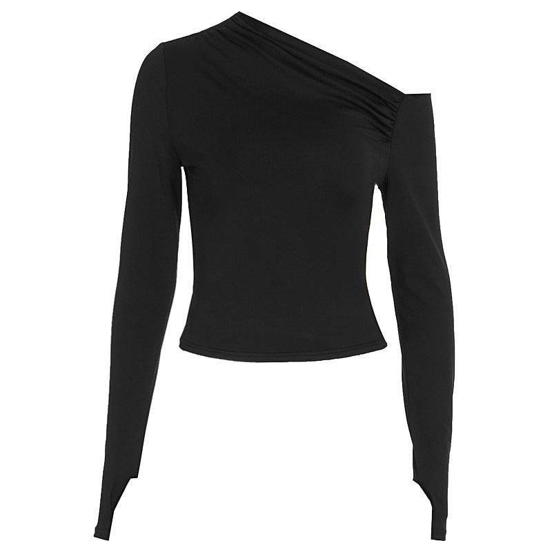 Damer Elegant asymmetrisk langermet topp Skjora