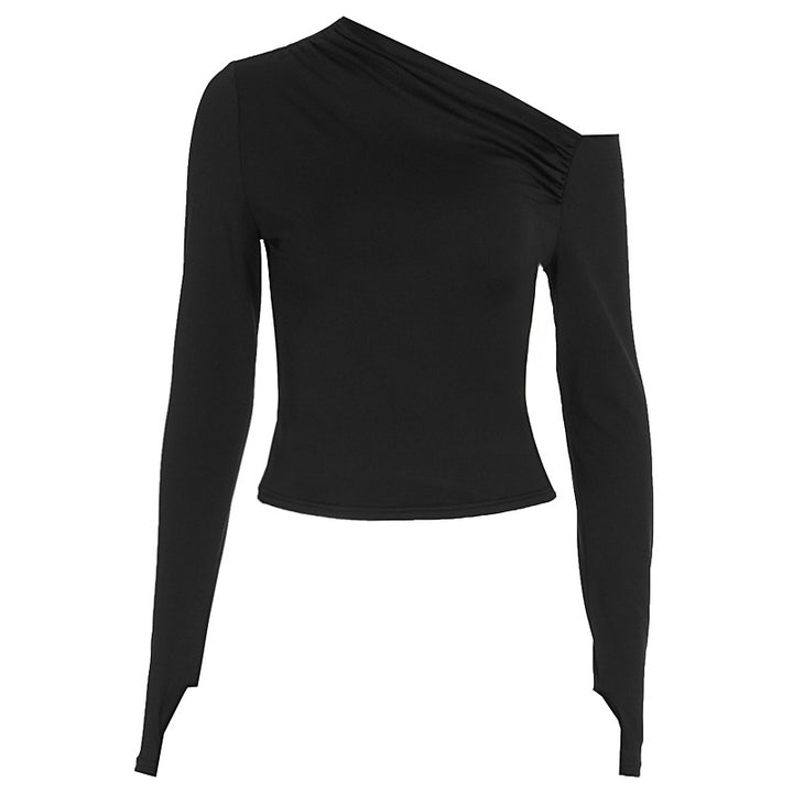 Damer Elegant asymmetrisk langermet topp Skjora