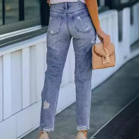 Women's Distressed Boyfriend Jeans Skirt