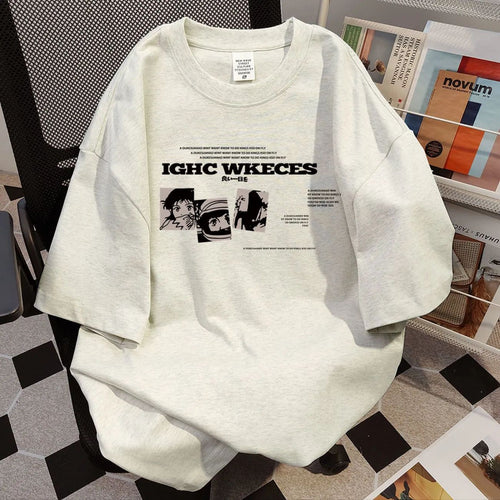 Dame oversized grafisk T-skjorte Skjora