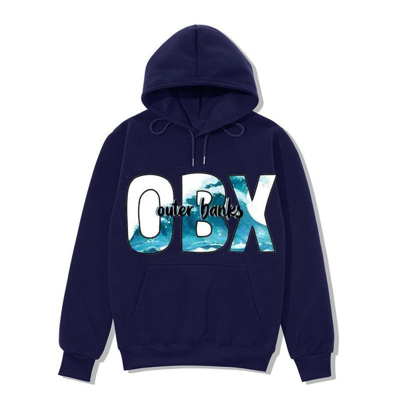 Dame hoodie med maritim grafisk design Skjora