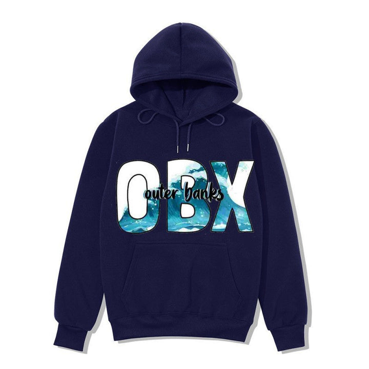 Dame hoodie med maritim grafisk design Skjora