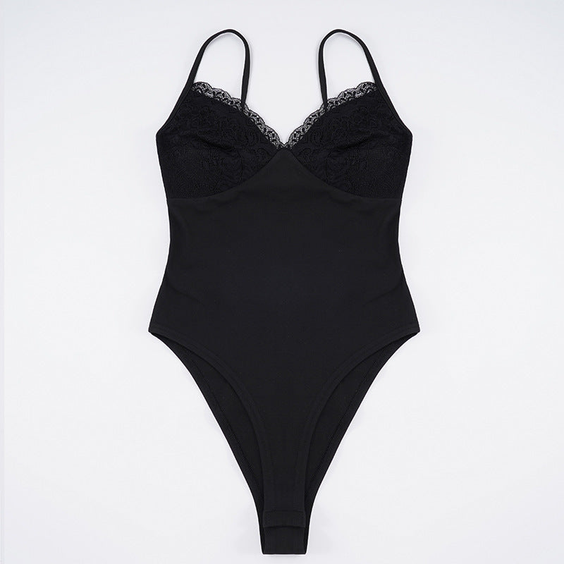 Dame elegant spiss-body med fine stropper Skjora