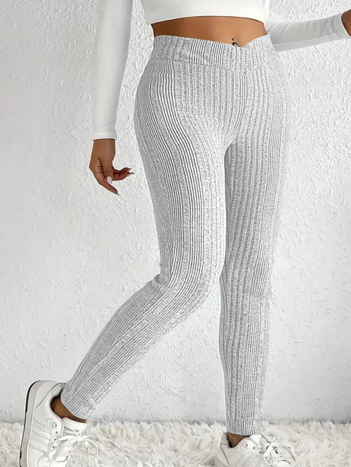 Dameformede leggings med stilige stripete mønster Skjora
