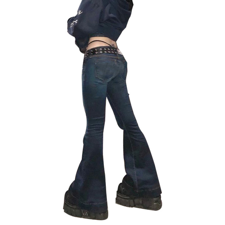 Dame Bootcut Jeans med leken frynsebesetning Skjora