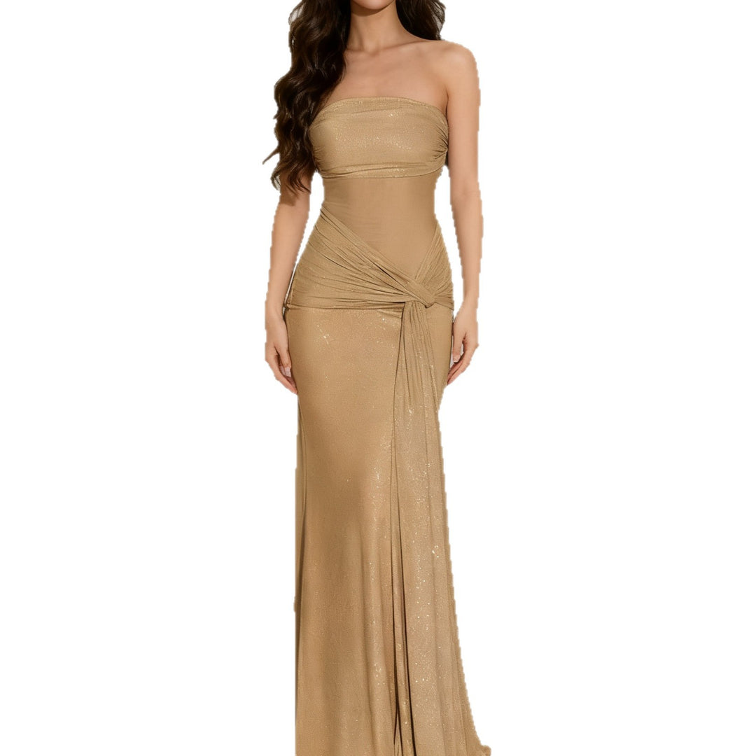 Dame Strapless Glamour Kjole med elegante sjal Skjora