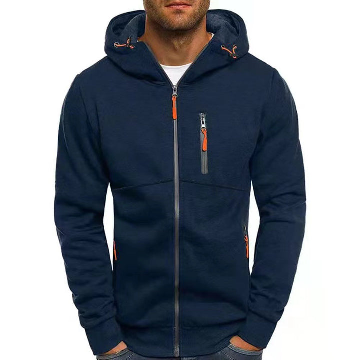 Herre hoodie med funksjonelle glidelåslommer og sporty design Skjora
