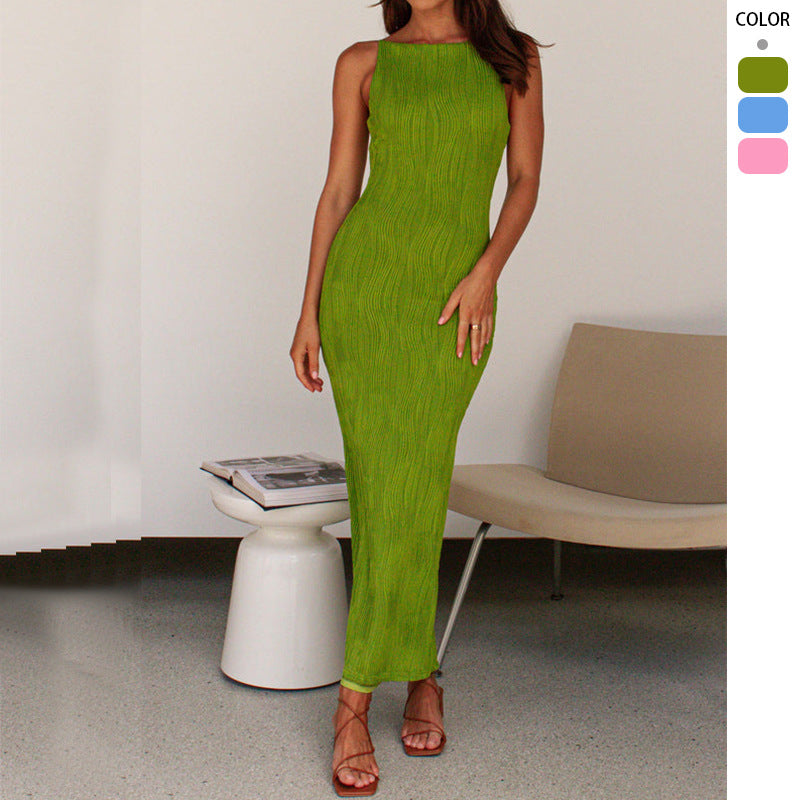 Kvinners Bodycon Maxi Kjole i Moderne Stripe Design Skjora