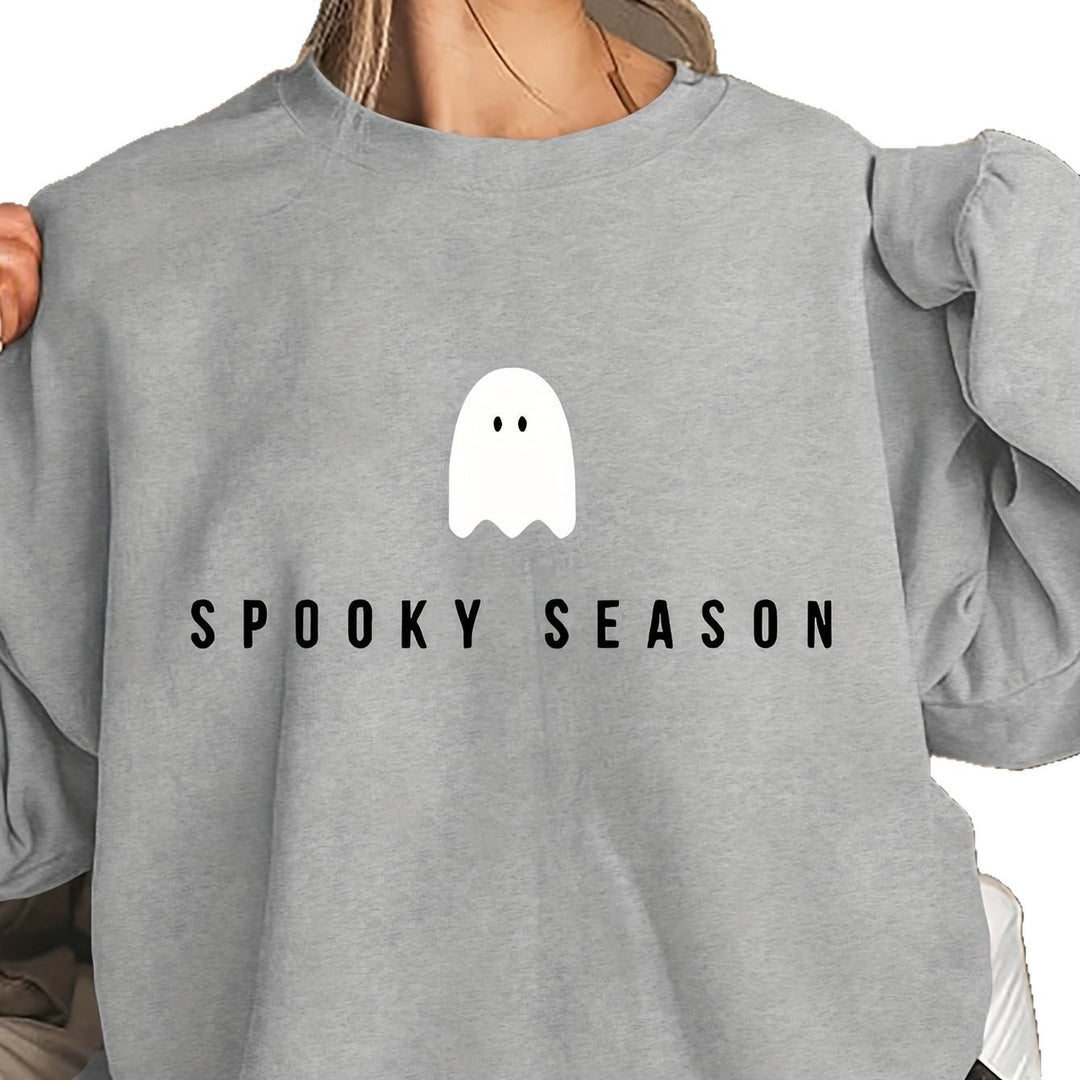 Damer sweatshirt med morsomt spøkelsemotiv og vid kutt Skjora