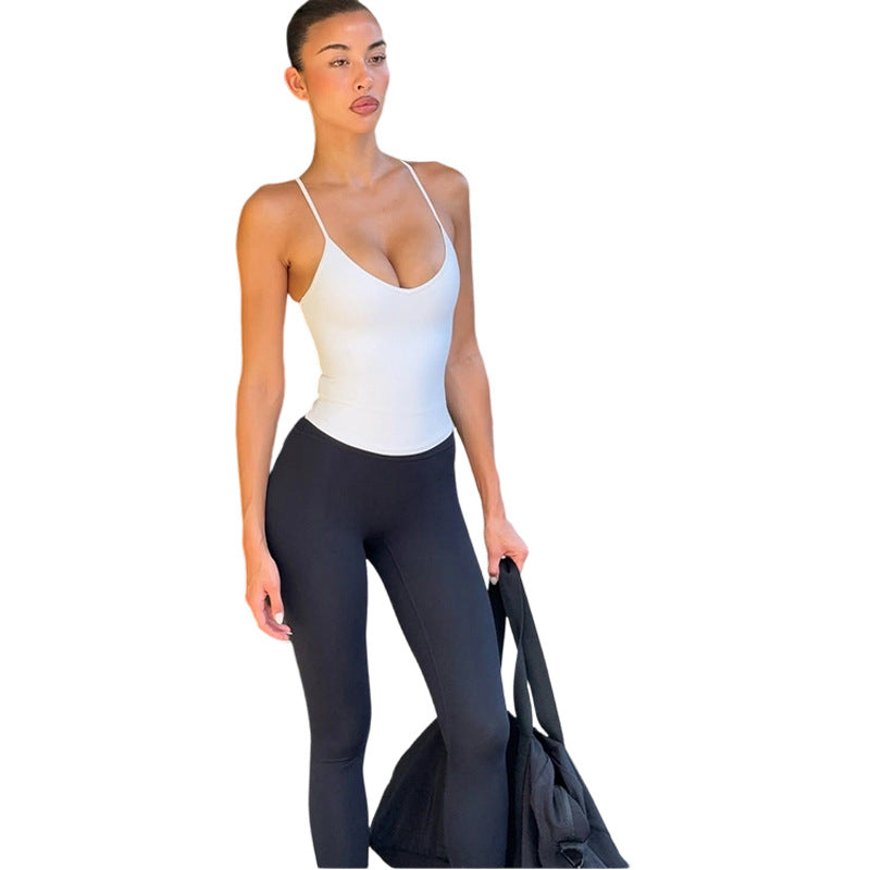 Dame Sporty Body med dyp V-hals Skjora