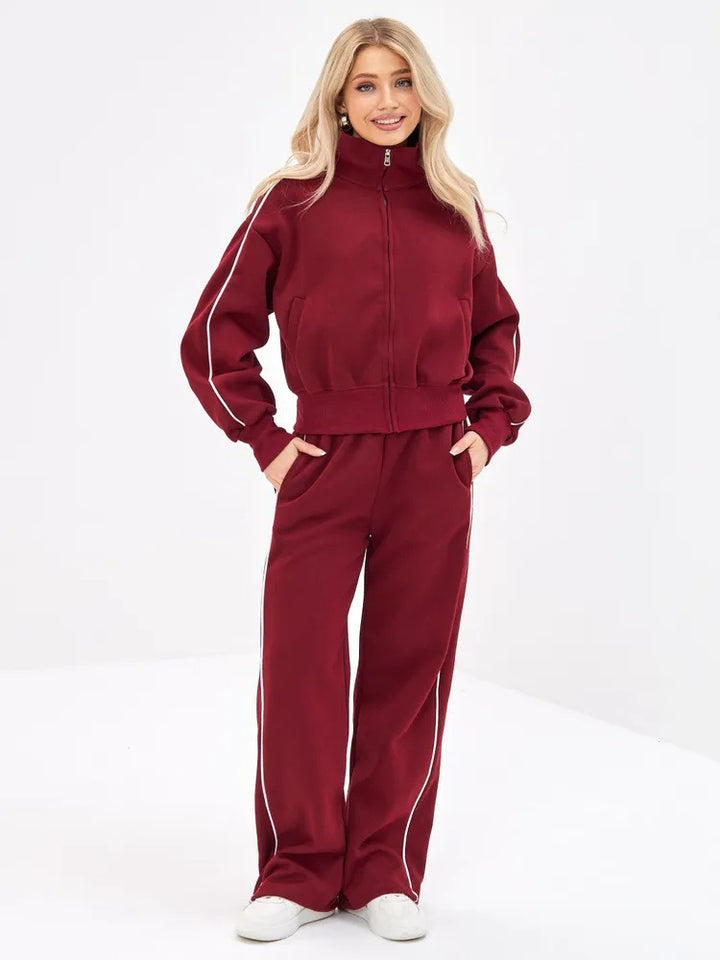 Dame sporty fritidsdress med høy krage Skjora