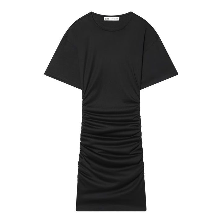 Dame Midikjole med elegant rynking og vid kort arm Skjora