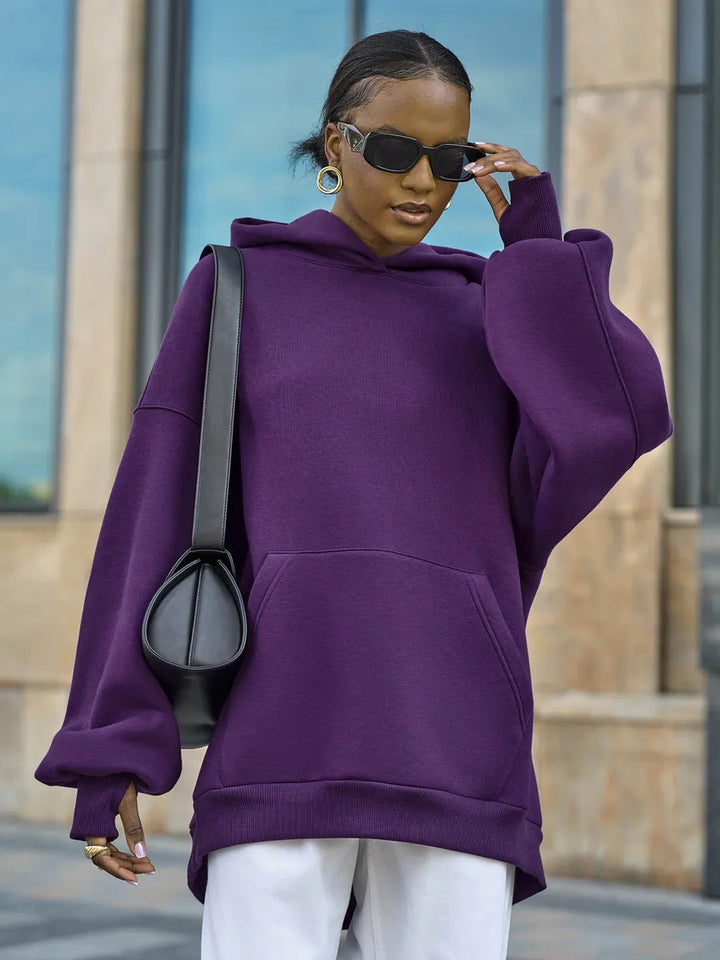 Dames oversized hoodie met volumineuze mouwen en geïntegreerde kangoeroezak Skjora
