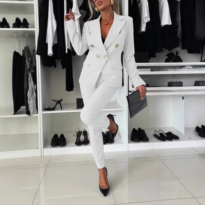 Dame elegant dress-set med dobbel knappestolpe og skreddersydd passform Skjora