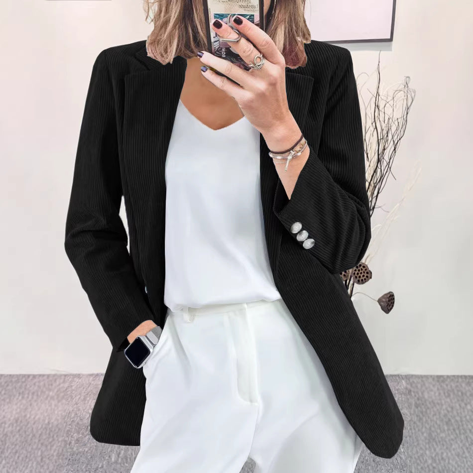 Damenes stilige stripete blazer med slim fit Skjora