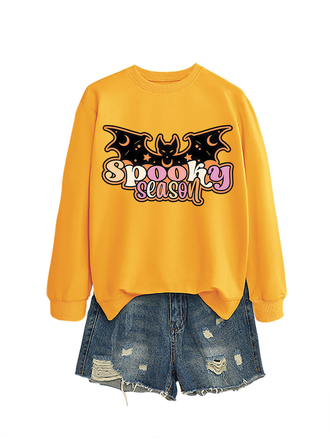 Kvinne sweatshirt med kreativ Halloween-design Skjora