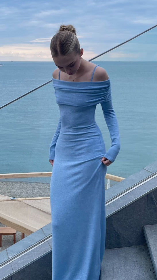 Kvinnelig Elegant Maxi Kjole med Avtagbar Ermeløs Design og Tettsittende Form